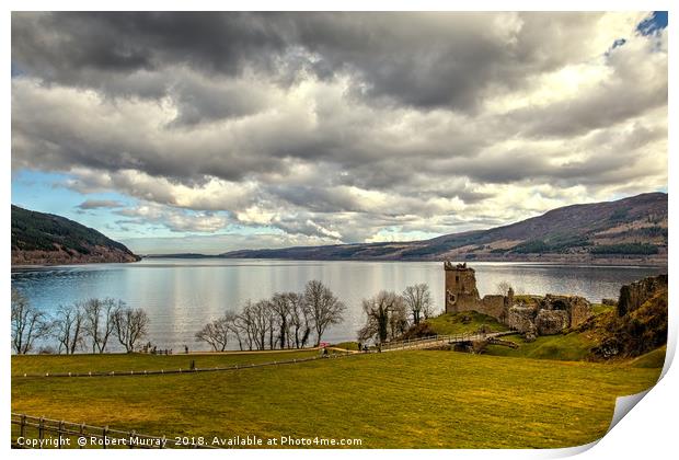 Castle Urquhart and Loch Ness Print by Robert Murray