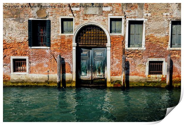Venetian house on canal Print by Alexandre Rotenberg