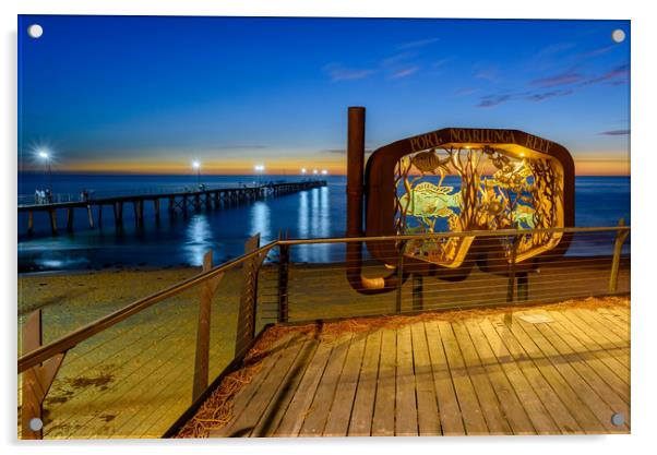 Beach graphic Port Noarlunga,  Adelaide South Aust Acrylic by Michael Brookes