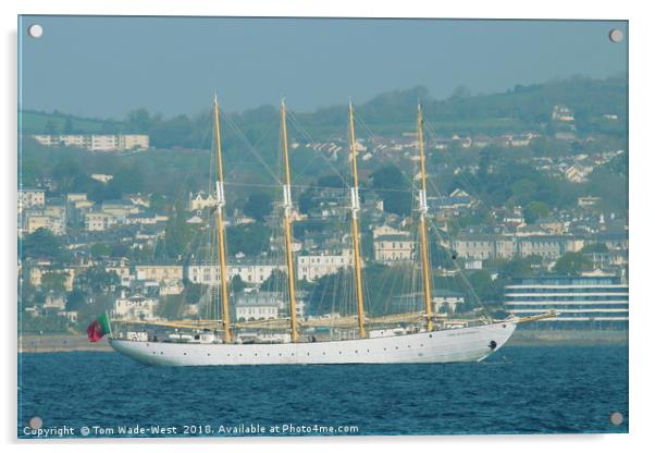Santa Maria Manuela anchored in Torbay Acrylic by Tom Wade-West