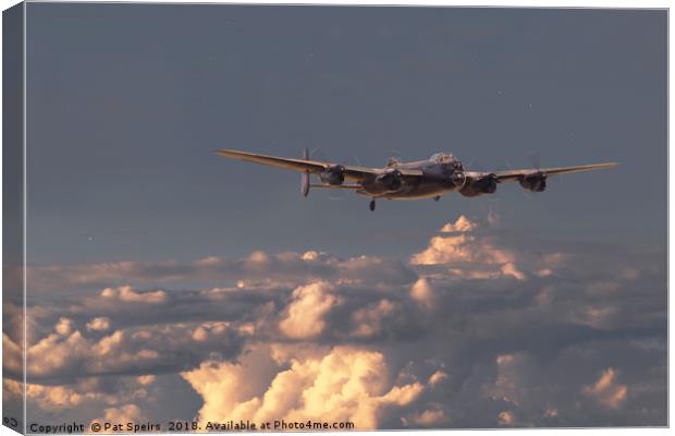 Lancaster- Pathfinder - 'On track, on time' Canvas Print by Pat Speirs
