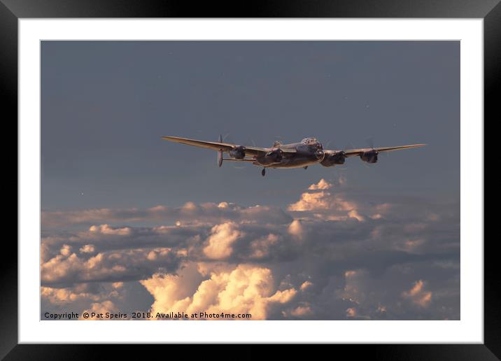 Lancaster- Pathfinder - 'On track, on time' Framed Mounted Print by Pat Speirs