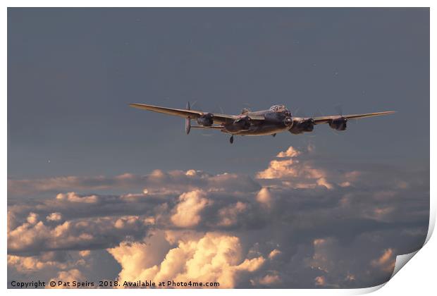 Lancaster- Pathfinder - 'On track, on time' Print by Pat Speirs