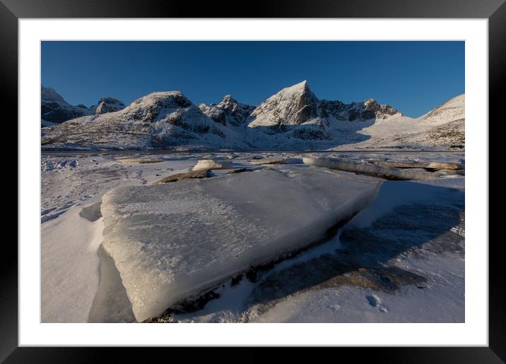 Icy fjord Framed Mounted Print by Thomas Schaeffer