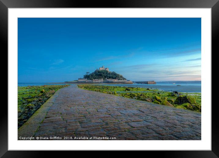 St Michael's Mount Causeway Framed Mounted Print by Diane Griffiths