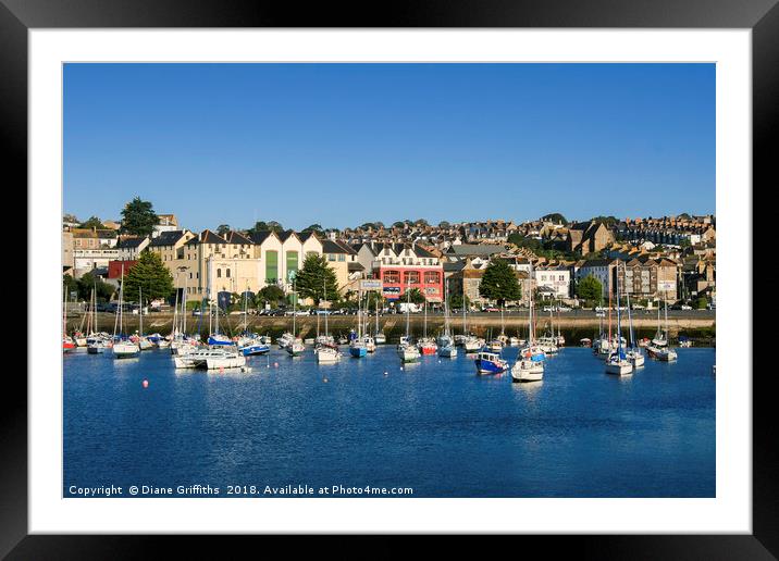 Penzance Harbour and Town Framed Mounted Print by Diane Griffiths