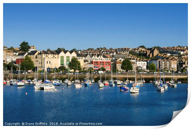 Penzance Harbour and Town Print by Diane Griffiths