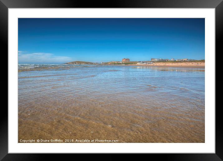 Fistral Beach Framed Mounted Print by Diane Griffiths