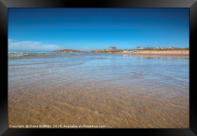 Fistral Beach Framed Print by Diane Griffiths