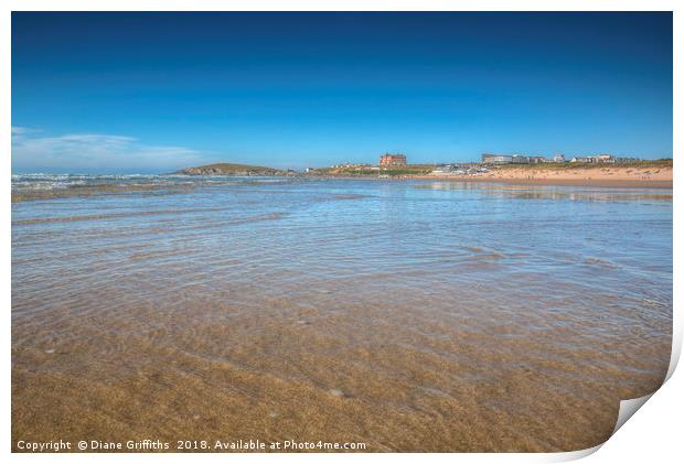 Fistral Beach Print by Diane Griffiths