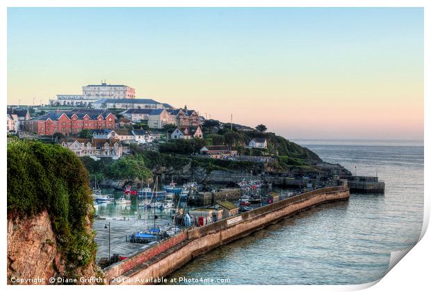 Newquay Harbour Print by Diane Griffiths