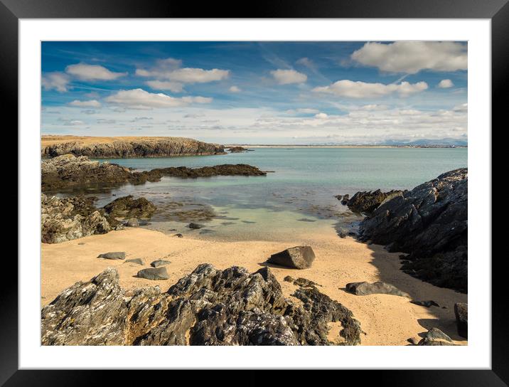 Snow-capped serenity in Rhoscolyn Cove. Framed Mounted Print by Colin Allen