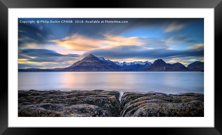 Sunset Of The Cuillin Mountain Range Framed Mounted Print by Phil Durkin DPAGB BPE4