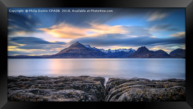 Sunset Of The Cuillin Mountain Range Framed Print by Phil Durkin DPAGB BPE4