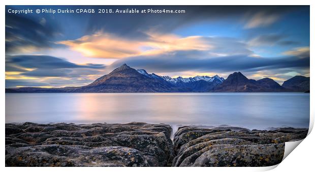 Sunset Of The Cuillin Mountain Range Print by Phil Durkin DPAGB BPE4