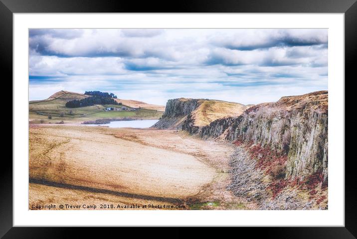Hadrians Wall - 01 Framed Mounted Print by Trevor Camp