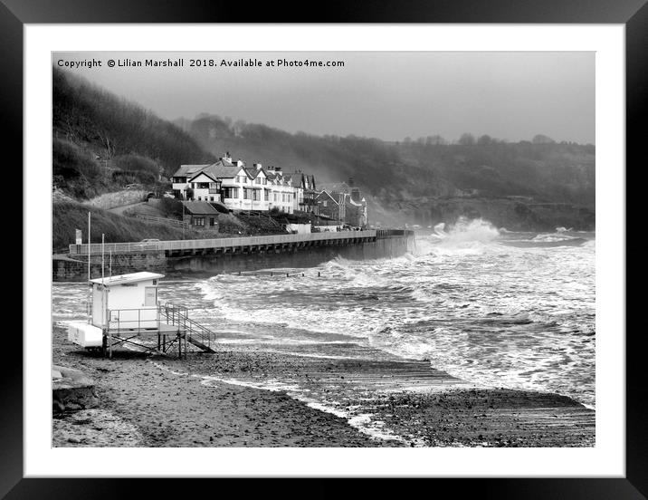 Sandsend Beach Scarborough.  Framed Mounted Print by Lilian Marshall