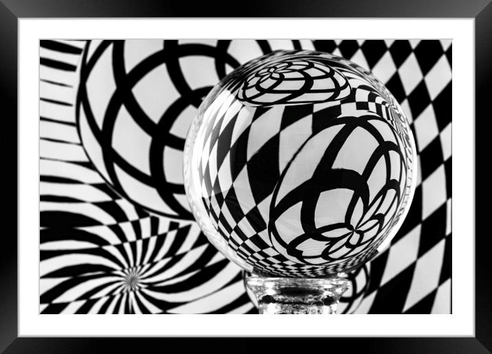 Crystal Ball Op Art 1 Framed Mounted Print by Steve Purnell