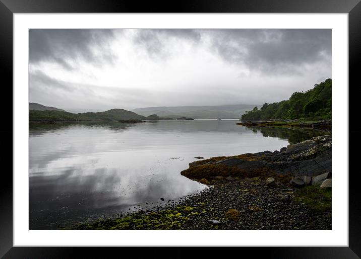 View of Loch Sunart Framed Mounted Print by Mike Cave