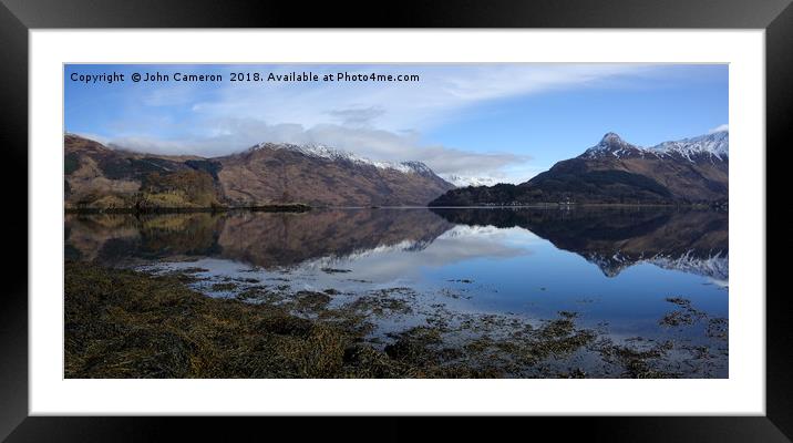 Loch Leven and the Pap of Glencoe. Framed Mounted Print by John Cameron
