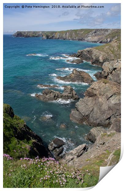 The cliffs of the Lizard Print by Pete Hemington