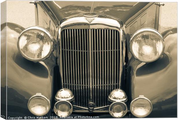 Alvis Vintage sports car grill and headlights Canvas Print by Chris Warham