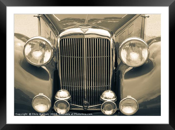 Alvis Vintage sports car grill and headlights Framed Mounted Print by Chris Warham
