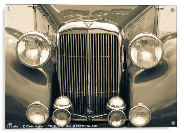 Alvis Vintage sports car grill and headlights Acrylic by Chris Warham