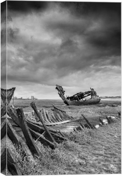 Fleetwood Wrecks Canvas Print by John Hall