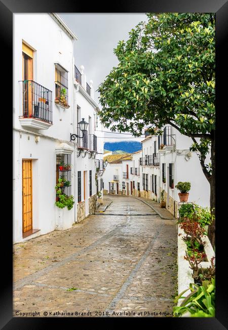 Cobbled Street village of Zahara de la Sierra Framed Print by KB Photo