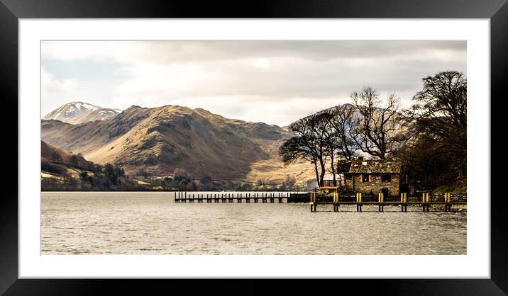 Moody Ullswater Boathouse Framed Mounted Print by Naylor's Photography