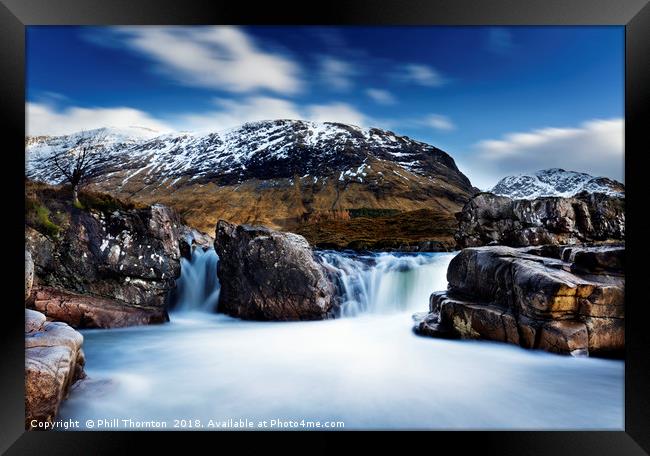 Waterfall on the River Etive. Framed Print by Phill Thornton
