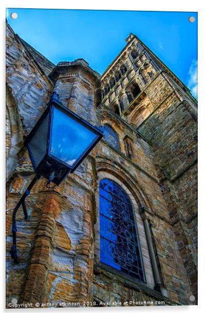 St Cuthbert Durham Acrylic by Antony Atkinson