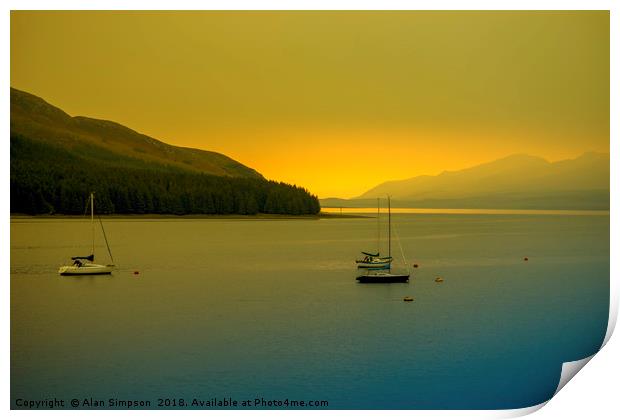 Portree Sunrise Print by Alan Simpson