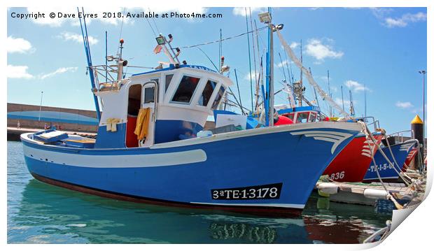 Spanish Fishing Boats Print by Dave Eyres