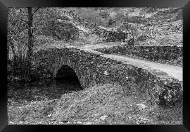 Stone Arched Bridge Tilberthwaite Lake District  Framed Print by Nick Jenkins