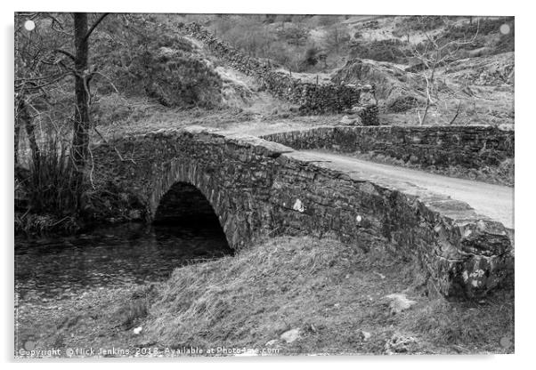 Stone Arched Bridge Tilberthwaite Lake District  Acrylic by Nick Jenkins