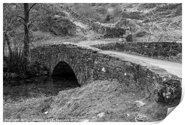 Stone Arched Bridge Tilberthwaite Lake District  Print by Nick Jenkins
