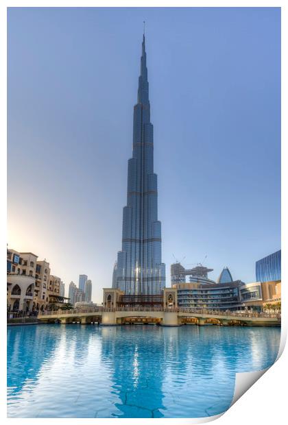 Burj Khalifa Dubai Print by David Pyatt