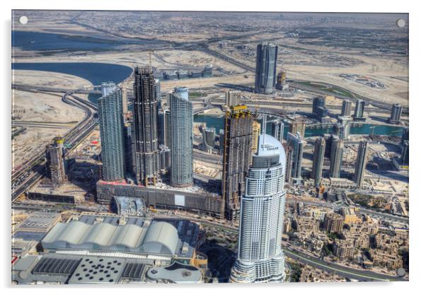 Dubai From The Air Acrylic by David Pyatt