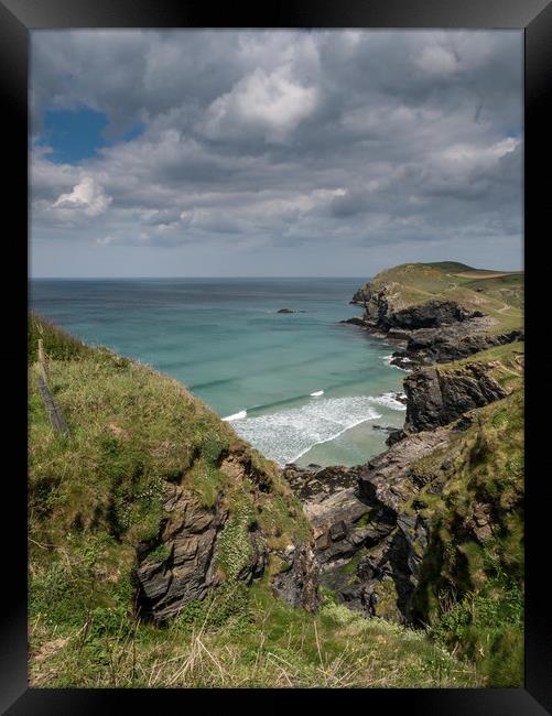 Port Quin Bay Framed Print by Jon Rendle