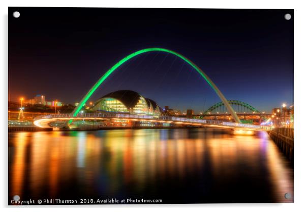 Gateshead Millennium Bridge No.2 Acrylic by Phill Thornton