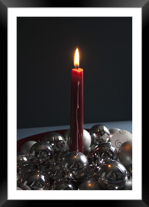 Christmas Candle Framed Mounted Print by Peter Elliott 