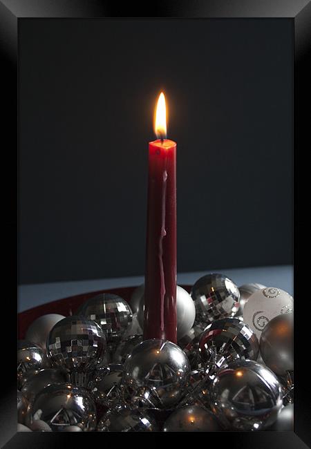 Christmas Candle Framed Print by Peter Elliott 