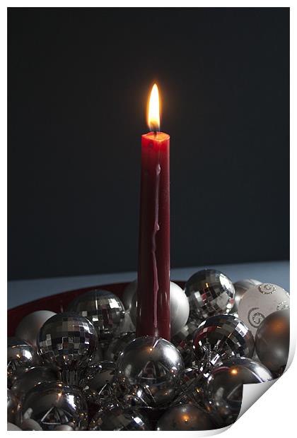 Christmas Candle Print by Peter Elliott 