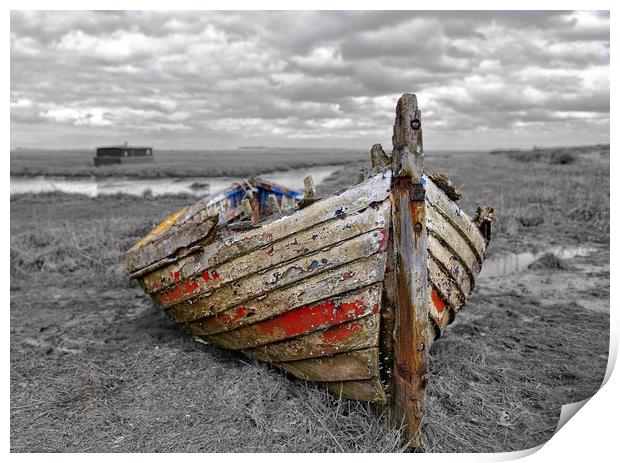 The old boat wreck - Burnham Norton Print by Gary Pearson