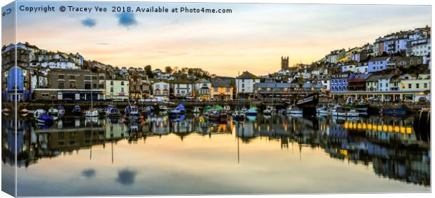 Brixham Harbourside. Canvas Print by Tracey Yeo