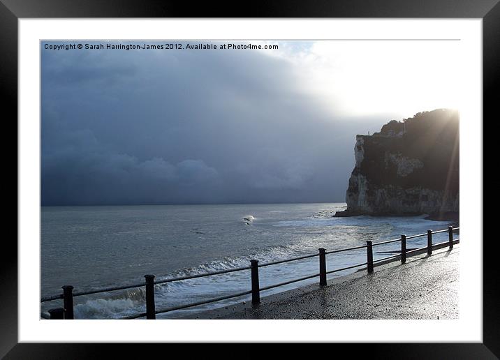 Stormy day, St Margarets Bay, Kent Framed Mounted Print by Sarah Harrington-James