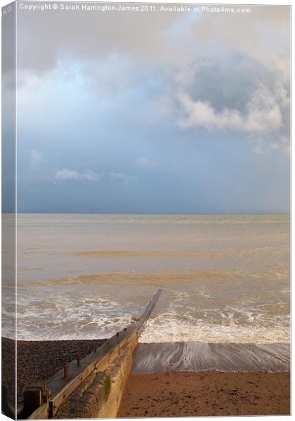 Stormy day, St Margarets Bay, Kent Canvas Print by Sarah Harrington-James