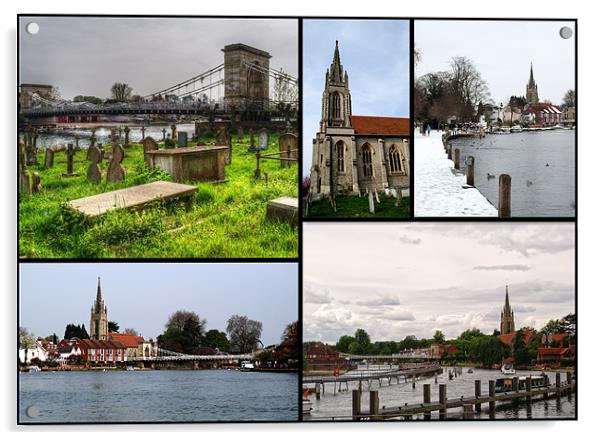 A collage of All Saints Marlow Acrylic by Chris Day